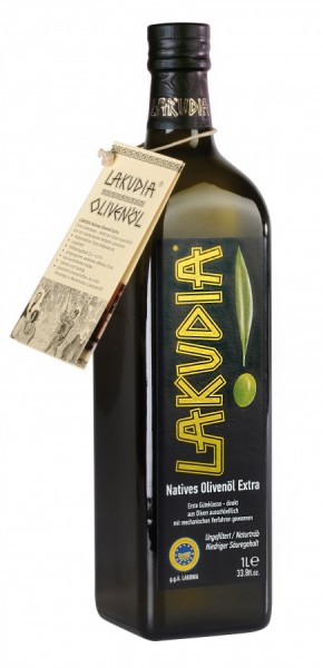 LAKUDIA 1 Liter Olivenöl Nativ Extra mit Ölspender