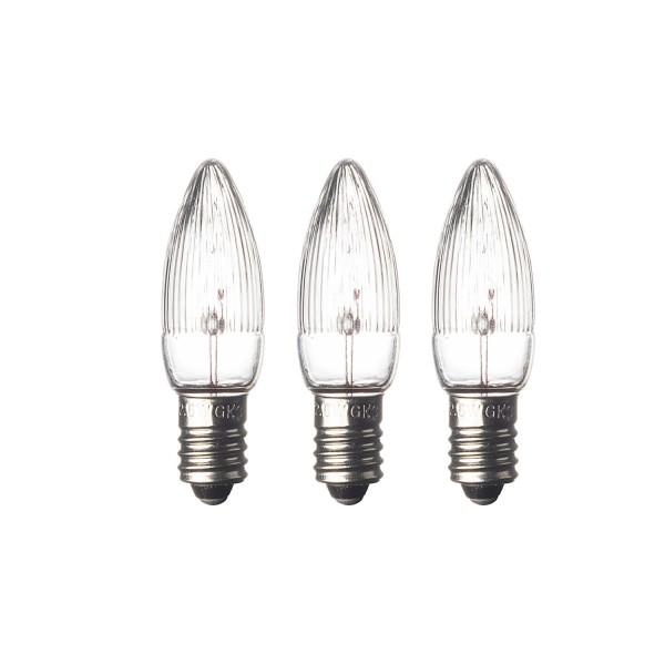 Ersatzleuchtmittel - E10 Fassung - 2,5W - 7V - warmweiß - klar - 3 Stück