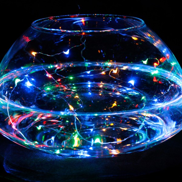 LED Batterie-Lichterkette AQUA - 30 x farbige Tropfen-LED - 150cm - Unterwasserbetrieb möglich