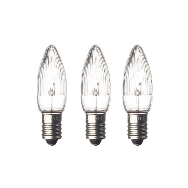 Ersatzleuchtmittel - E10 - 3W - 14V - warmweiß - klar - 3 Stück