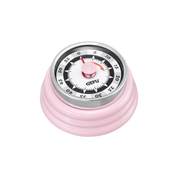Küchentimer Kurzzeitmesser RETRO pink - mechanisch - magnetisch