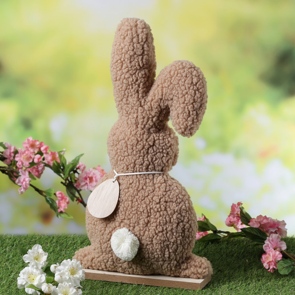 Hase Teddy - Dekofigur - Plüschhase mit Knickohr - Frühlingsdeko - Ostern - H: 43cm - braun