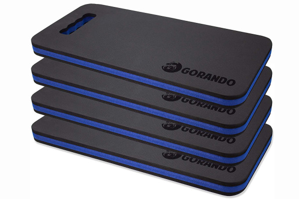 GORANDO® Premium EVA Kniekissen - 44x22cm - für Garten, Haus, Werkstatt - Kniepad - blau - 4er set