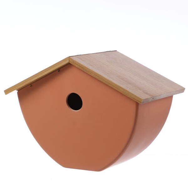 Vogelhaus - Nistkasten - Bambus - H: 20,5cm - L: 28cm - orange