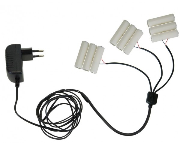 Stromadapter für Batterieartikel (3xAA) - Batterie Eliminator - Ersetzt 3 x 3 Mignonbatterien 
